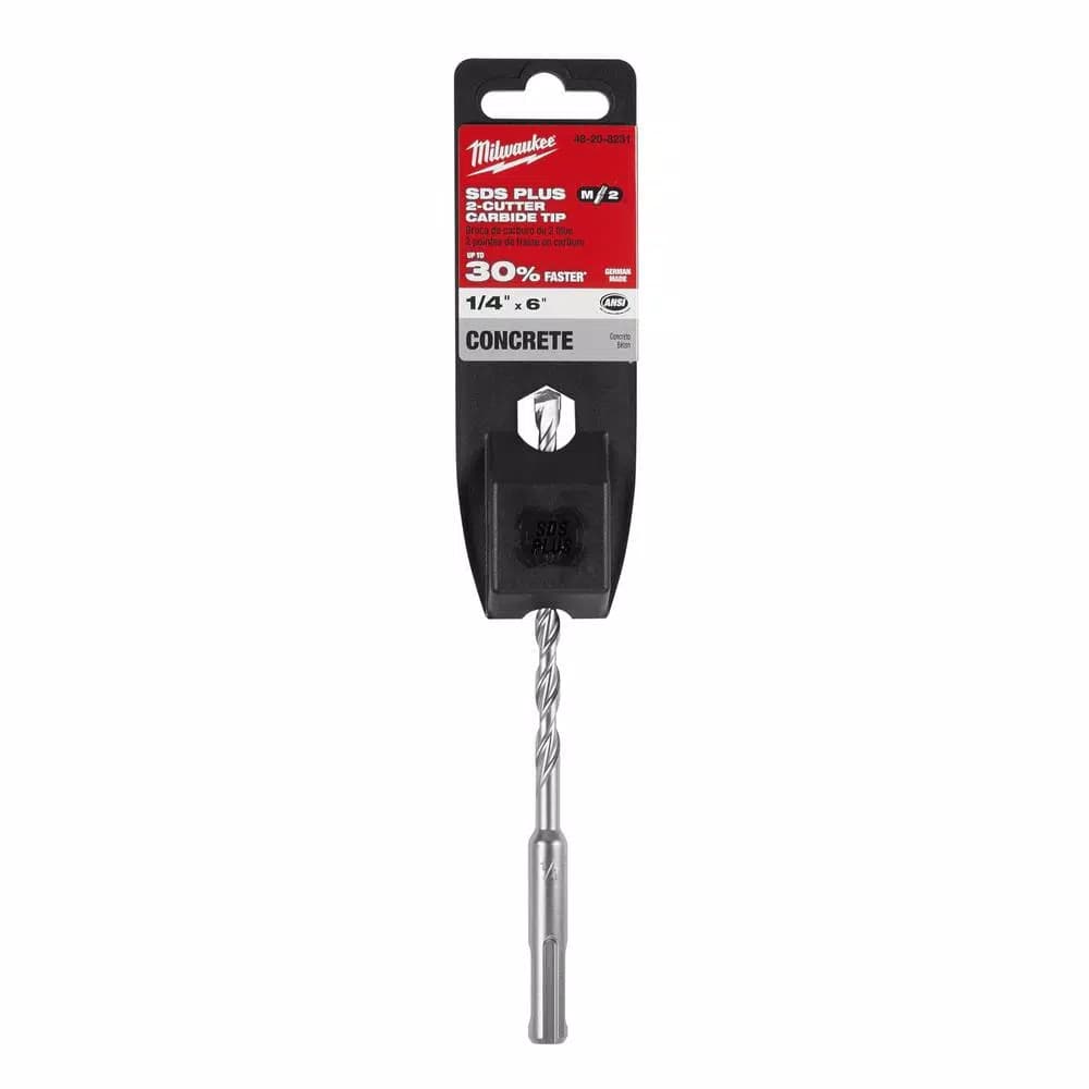 Milwaukee M/2 1/4 in. x 6 in. SDS-Plus 2-Cutter Carbide Hammer Drill Bit