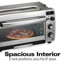 Hamilton Beach 2-in-1 1450W Toaster Oven and 4-Slice Toaster, Silver thumbnail 7