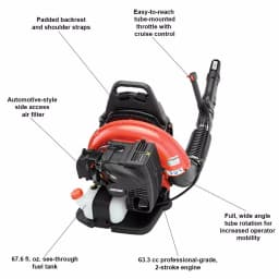 ECHO PB-755ST 63.3cc Gas Backpack Leaf Blower, 651 CFM, 233 MPH thumbnail 2