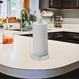 Mind Reader Silver Galvanized Steel Freestanding Paper Towel Holder - Multi-Purpose Countertop Stand thumbnail 1