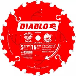 Diablo 5-3/8 in. 16-Tooth 10mm Arbor Fast/Coarse Trim Saw Blade thumbnail 1