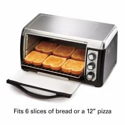 Hamilton Beach 6-Slice Black Toaster Oven with Toast, Bake, and Broil Settings thumbnail 3