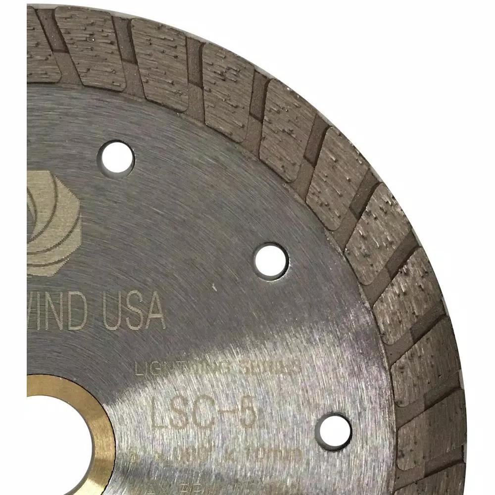 Whirlwind USA 5 in. Turbo Rim Diamond Blade for Concrete, Stone, Brick, and Masonry