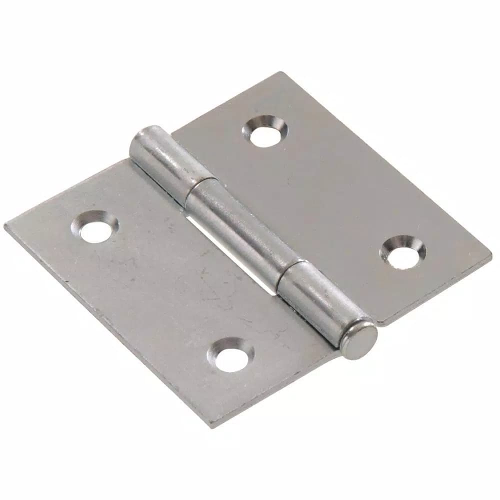 Hardware Essentials 2 in. Zinc Plated Steel Broad Door Hinge with Removable Pin, 5-Pack