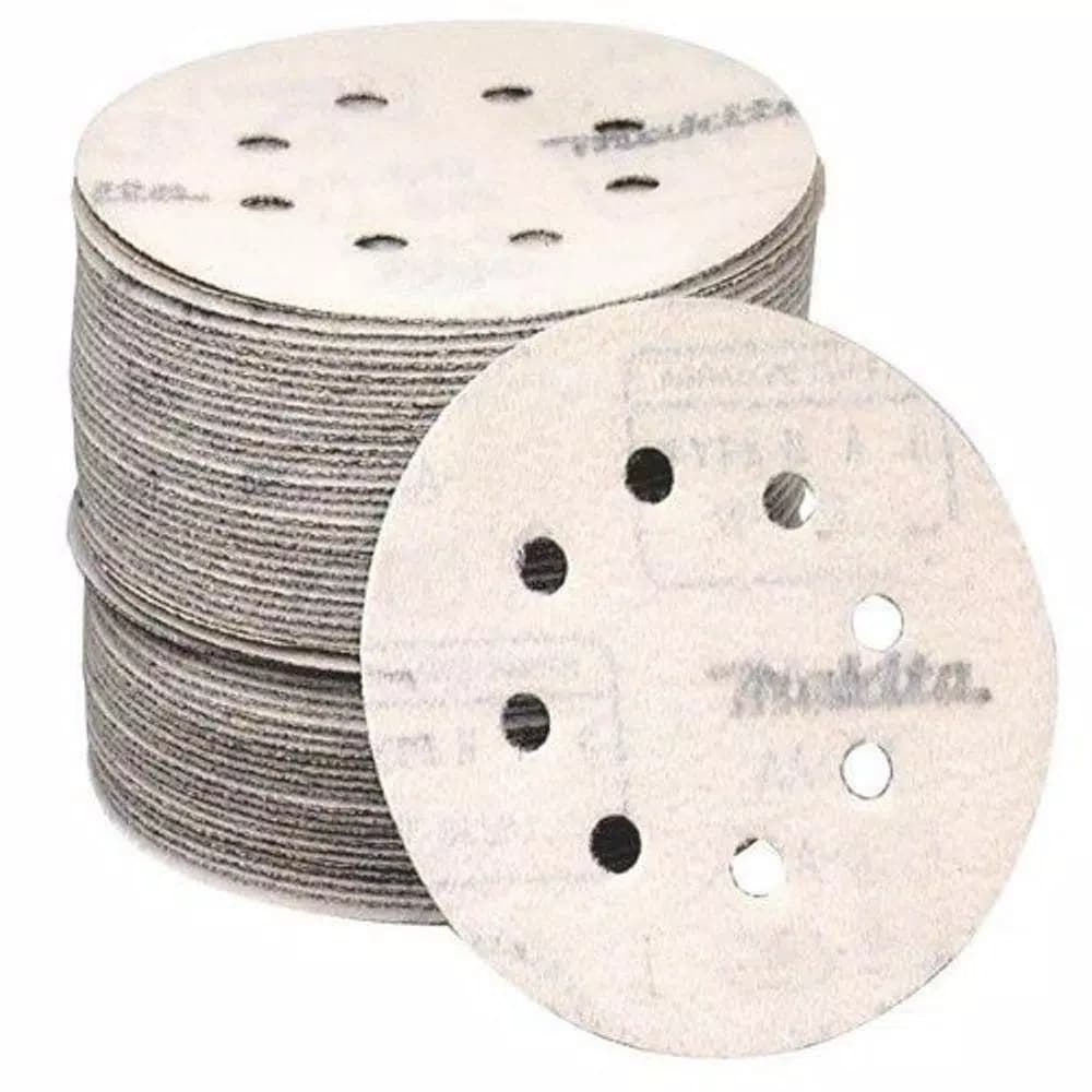 Makita 5 in. #100-Grit Hook and Loop Sanding Discs, 50-Pack