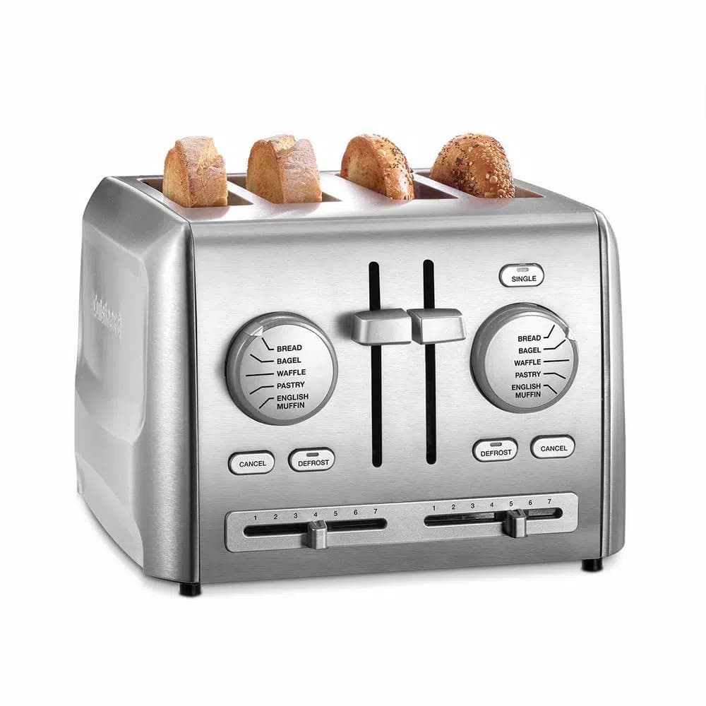 Cuisinart 4-Slice Stainless Steel Toaster with 7 Shade Settings and Crumb Tray