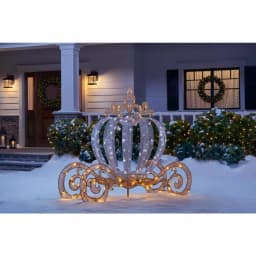 Home Accents Holiday 4 ft. LED Twinkling Carriage Yard Decoration - Silver Holiday Display thumbnail 2