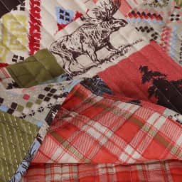 Greenland Home Fashions Rustic Lodge Multi Quilted Cotton Throw Blanket with Moose and Bear Wildlife Print thumbnail 2