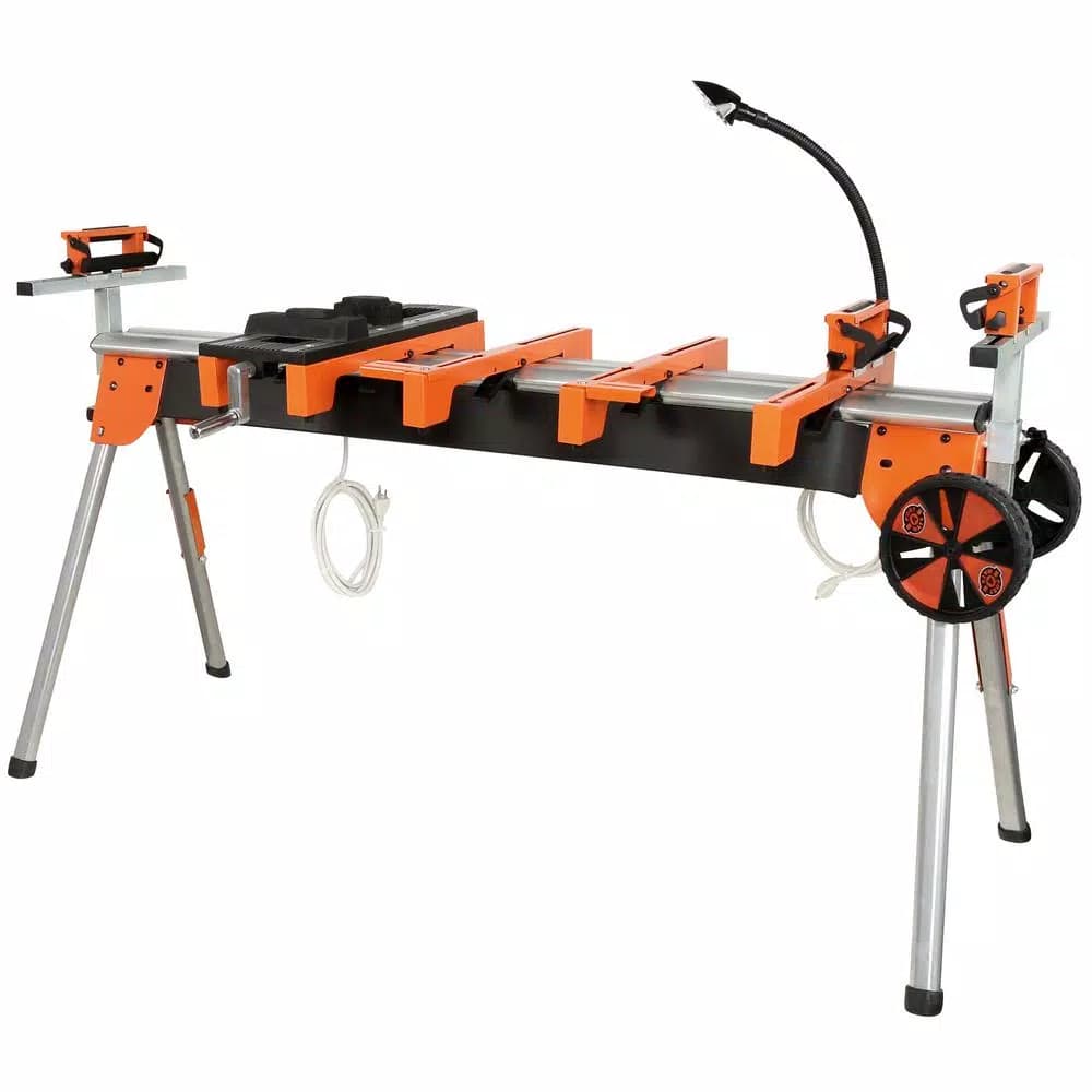 BORA PORTAMATE PM7000 Heavy Duty Miter Saw Work Center with Quick Release Tool Mounts and Wheels