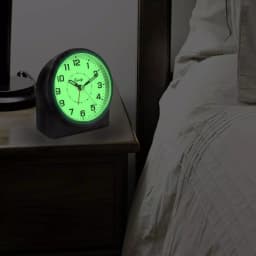 Equity by La Crosse Large 4.72 in. Black Analog Alarm Table Clock with Night Vision Technology thumbnail 1