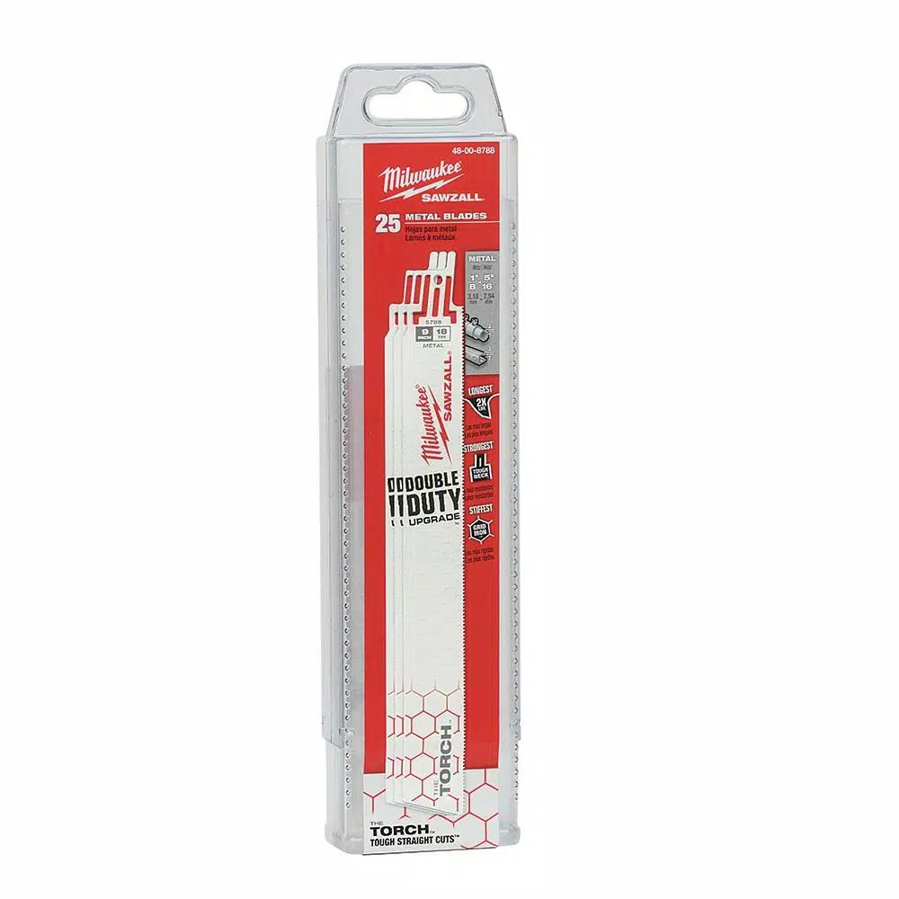 Milwaukee Torch 9 in. 18 TPI Metal Cutting Reciprocating Saw Blades, 26-Pack