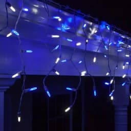 Wintergreen Lighting 7 ft. 70-Light M5 LED Blue and White Icicle Light Set thumbnail 2