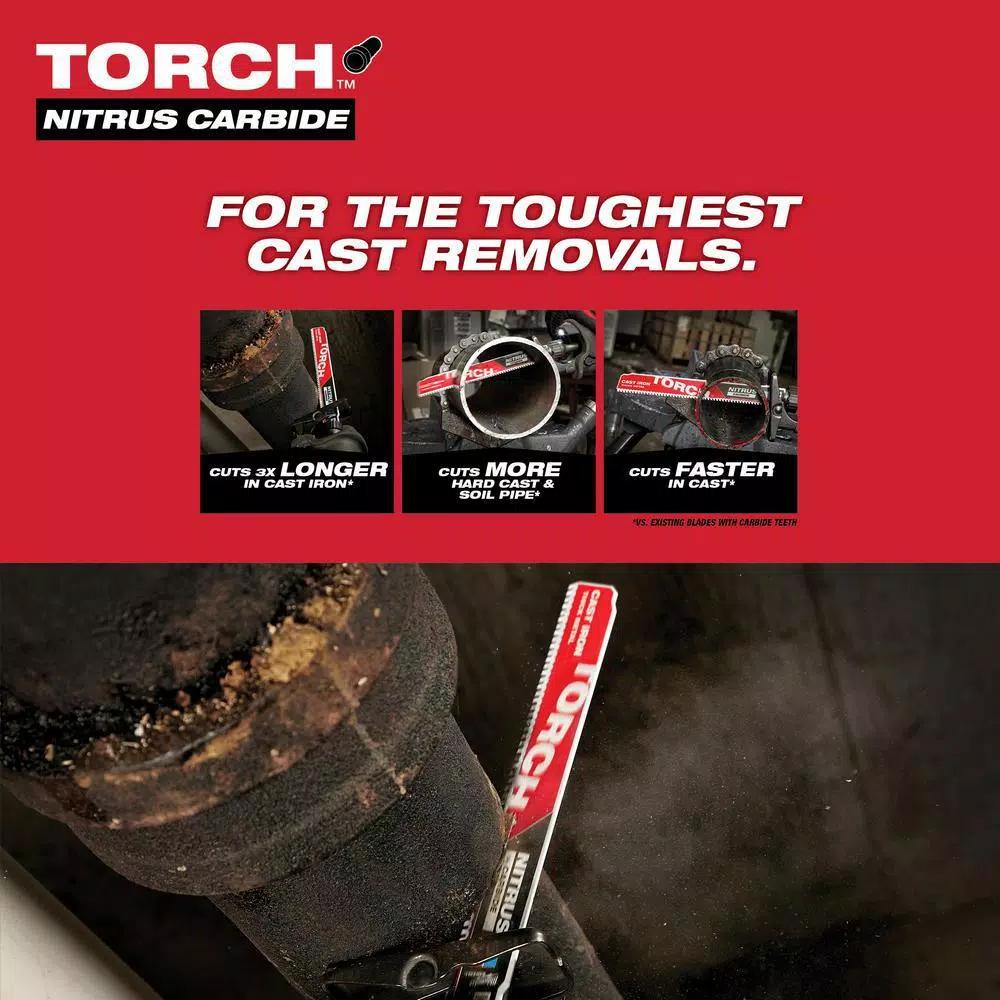 Milwaukee 6 in. 7 TPI The TORCH Carbide & Nitrus Carbide Reciprocating Saw Blade 4-Pack