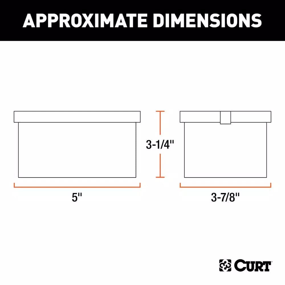 CURT Lockable Breakaway Battery Case, 5" x 3-1/4" x 3-7/8"