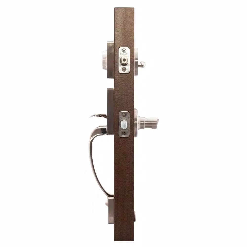 Copper Creek Colonial Handleset with Waverlie Lever Trim, Satin Stainless Steel