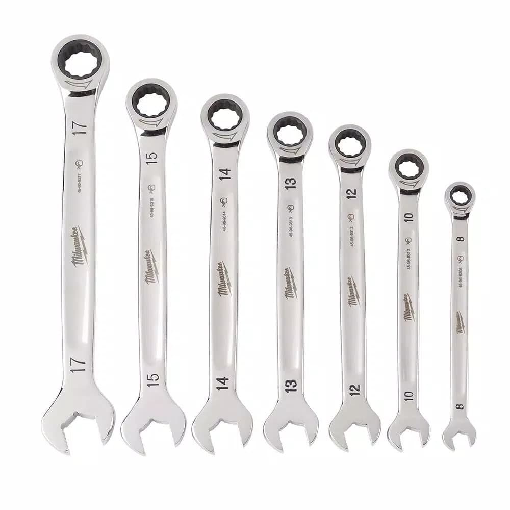 Milwaukee 7-Piece Metric Ratcheting Combination Wrench Set