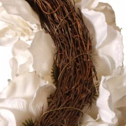National Tree Company 9.5 in. White Rose Heart Wreath - Handcrafted Fabric Flower Decoration thumbnail 3