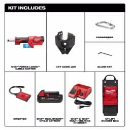 Milwaukee M18 FORCE LOGIC Cordless Cable Cutter Kit with 477 ACSR Jaws, 2.0Ah Battery & Charger thumbnail 2