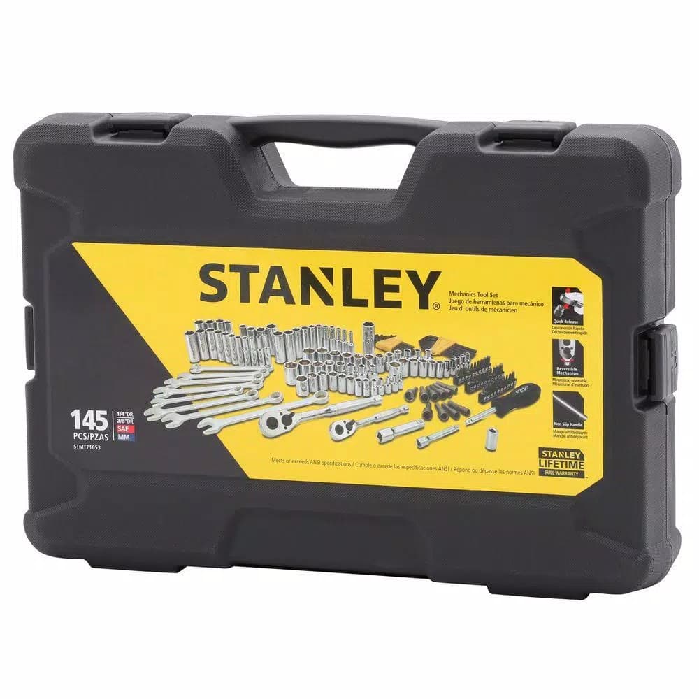 Stanley 145-Piece Mechanics Tool Set with 1/4 in. and 3/8 in. Drive Ratchets