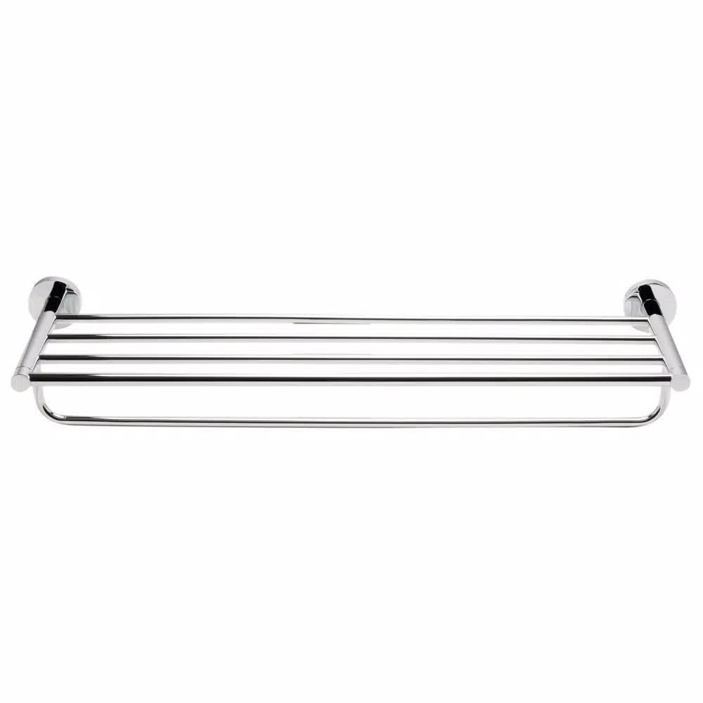ALFI BRAND 25.75 in. Modern Wall Mount Towel Rack with Shelf, Polished Chrome