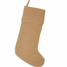 VHC Brands 15 in. Natural Cotton Burlap Christmas Stocking - Farmhouse Holiday Decor thumbnail 1