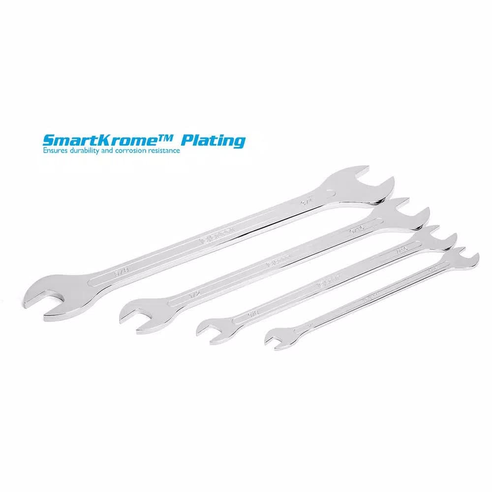 Capri Tools Super-Thin SAE Open End Wrench Set, 4-Piece Low Profile