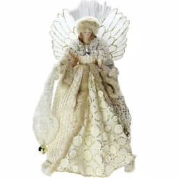 Northlight 16 in. Lighted Fiber Optic Angel Christmas Tree Topper with Golden Sequined Gown thumbnail 1