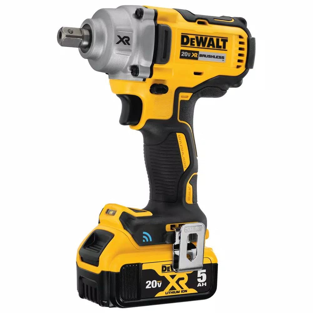 DEWALT 20V MAX XR 1/2 in. Brushless Mid-Range Impact Wrench Kit with (2) 5.0 Ah Batteries & Charger