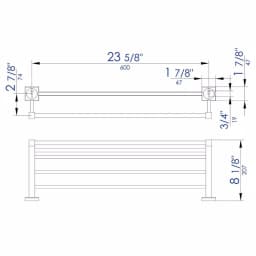 ALFI BRAND 23.63 in. Modern Wall Mount Towel Rack and Shelf, Polished Chrome thumbnail 2