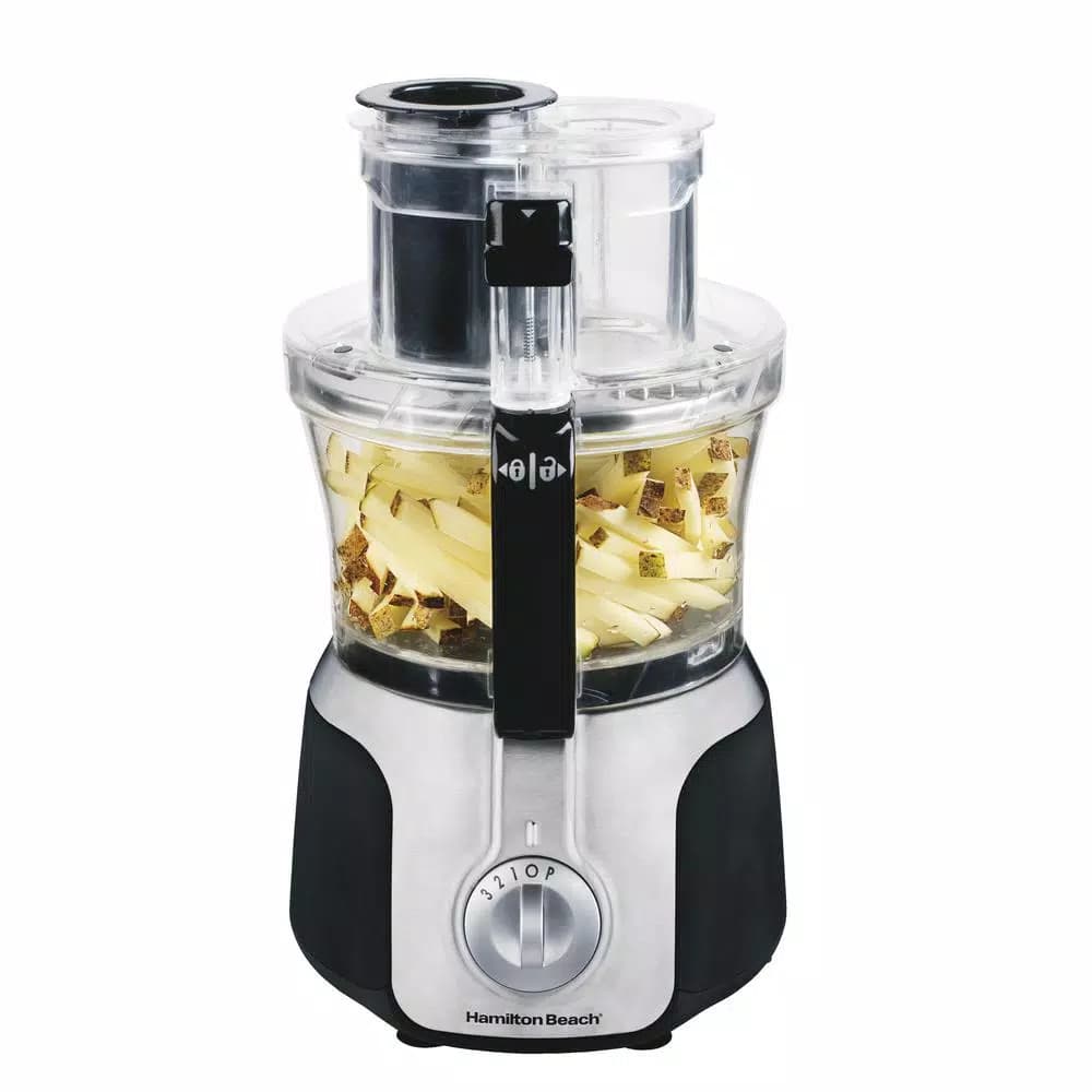 Hamilton Beach Big Mouth Deluxe 14-Cup Food Processor, 525W, Black/Silver