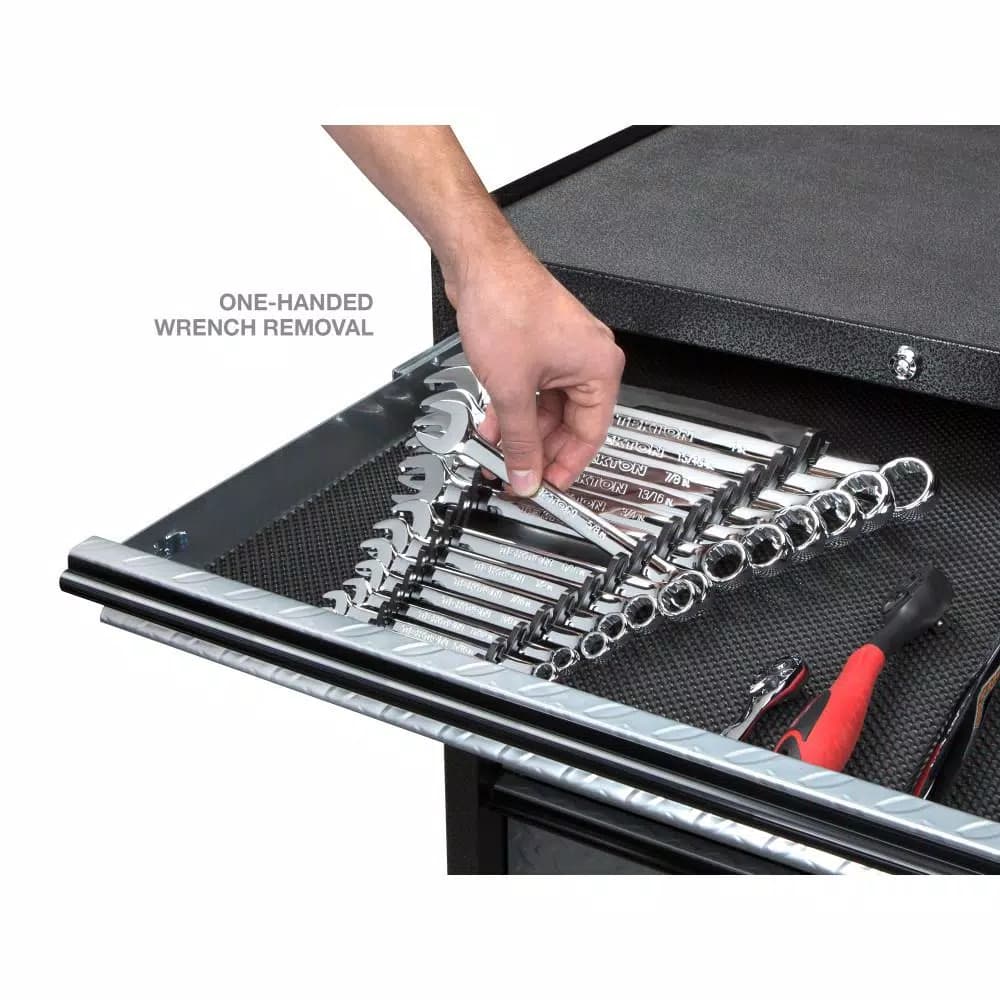 TEKTON 7.5 in. 15-Tool Store-and-Go Wrench Rack Keeper, Black