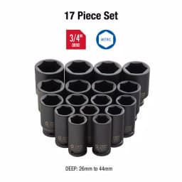 SUNEX TOOLS Sunex 468 3/4 in. Drive Deep Metric Impact Socket Set, 17-Piece thumbnail 6