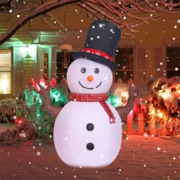 JOYDECOR 8 ft. Pre-Lit Rotating LED Snowman Christmas Inflatable with Branch Hands thumbnail 7