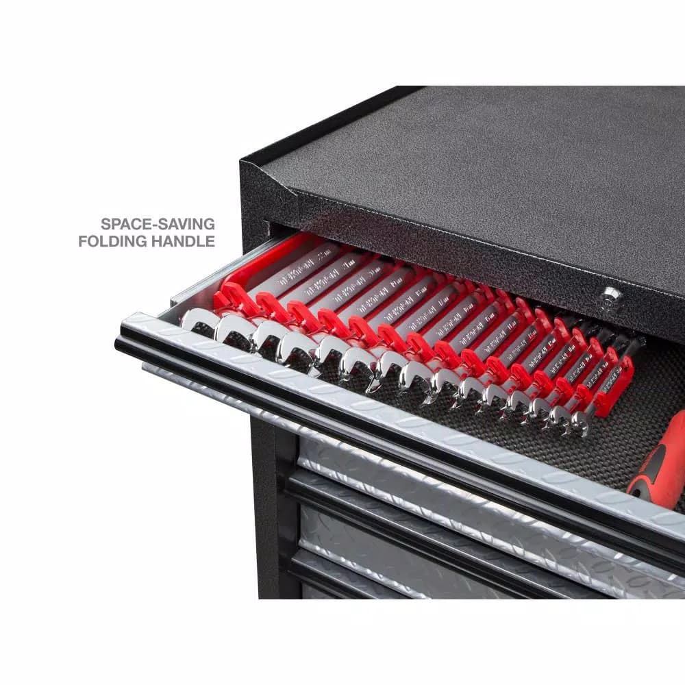 TEKTON 7.5 in. 15-Tool Store-and-Go Wrench Rack Keeper, Red