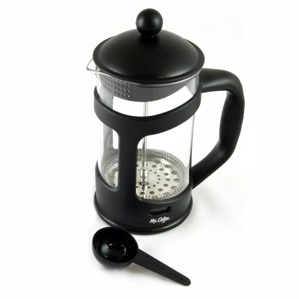 Unbranded Brivio 3.5-Cup Glass French Press Coffee Maker with Stainless Steel Mesh Filter, 28 oz.