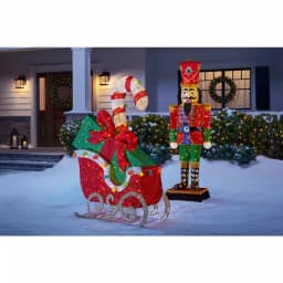 Home Accents Holiday 61 in. LED Sleigh with Presents Yard Decoration, Cool White Lights thumbnail 3
