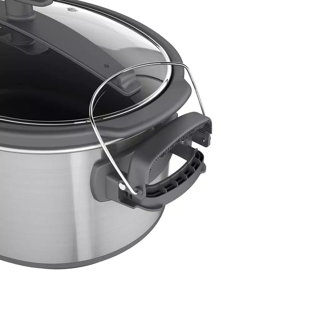 BLACK+DECKER 7 Qt. Programmable Slow Cooker, Brushed Stainless Steel