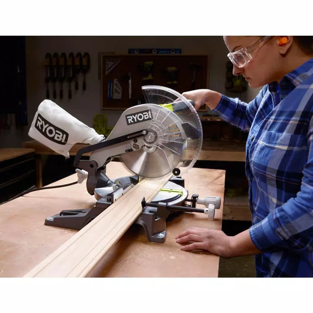 RYOBI 10 in. Compound Miter Saw with LED Cutline Indicator, 14 Amp, Corded