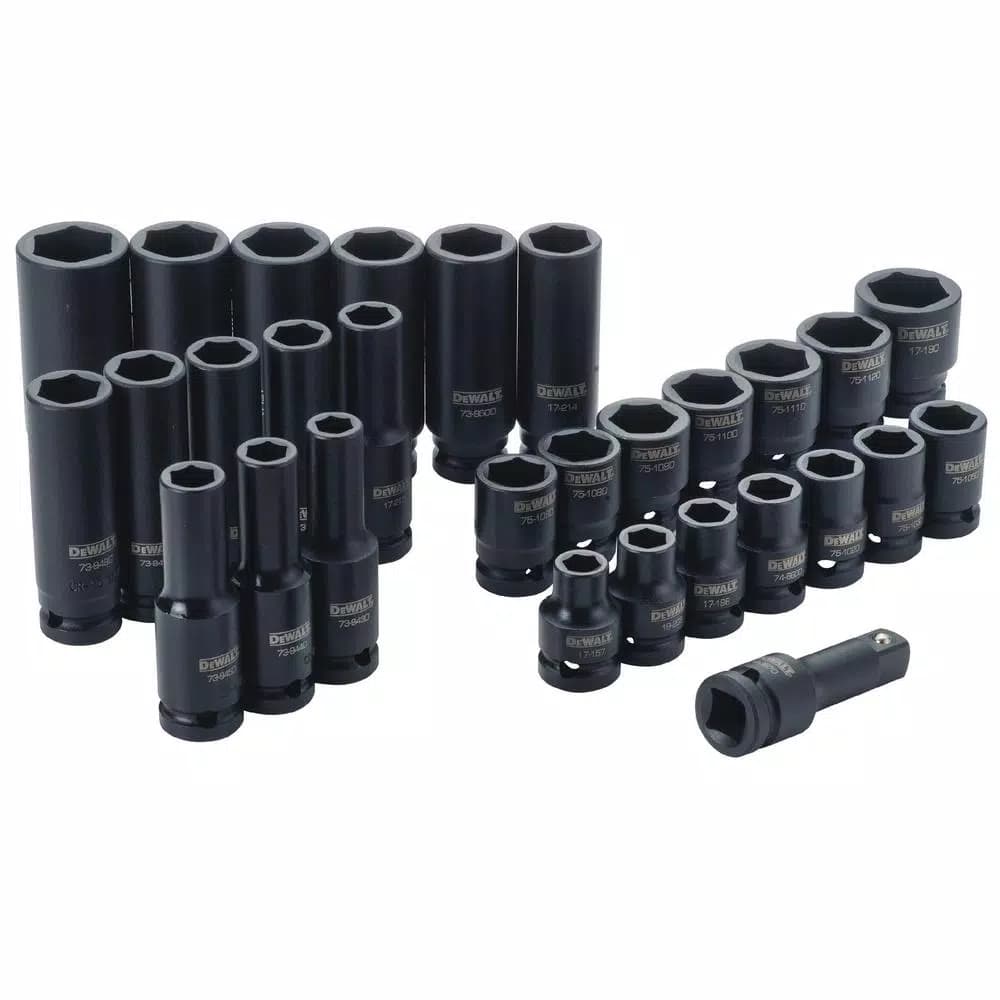 DEWALT 30-Piece 1/2 in. Drive Metric Impact Socket Set with DirectTorque Technology