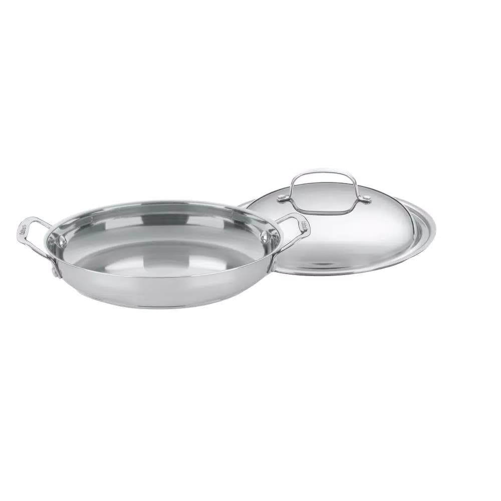 Cuisinart Chef's Classic 12 in. Stainless Steel Frying Pan with Flavor Lock Lid