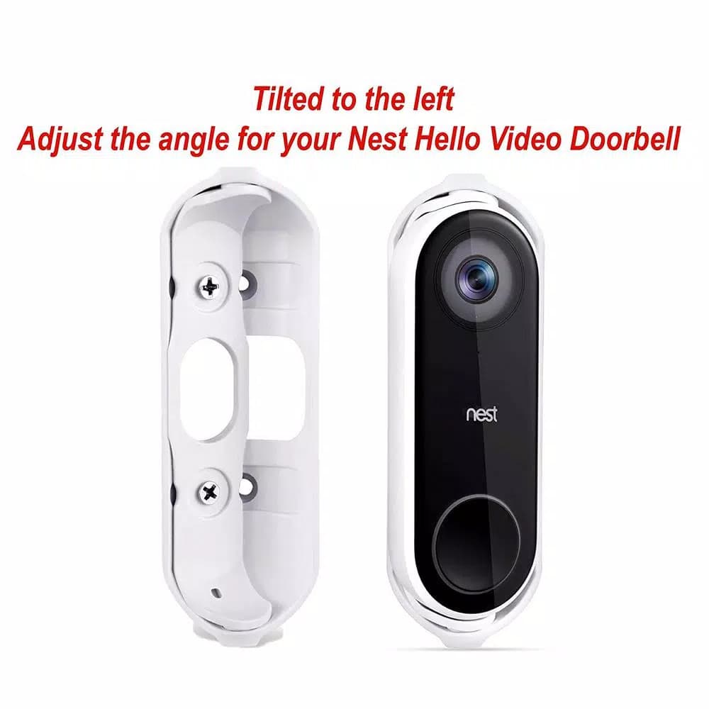 Wasserstein Adjustable Angle Wall Mount for Google Nest Hello Video Doorbell, White