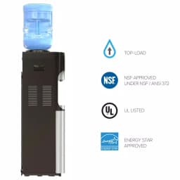 Brio Essential Series Tri-Temp Top Loading Water Cooler Dispenser, Black and Stainless Steel thumbnail 3