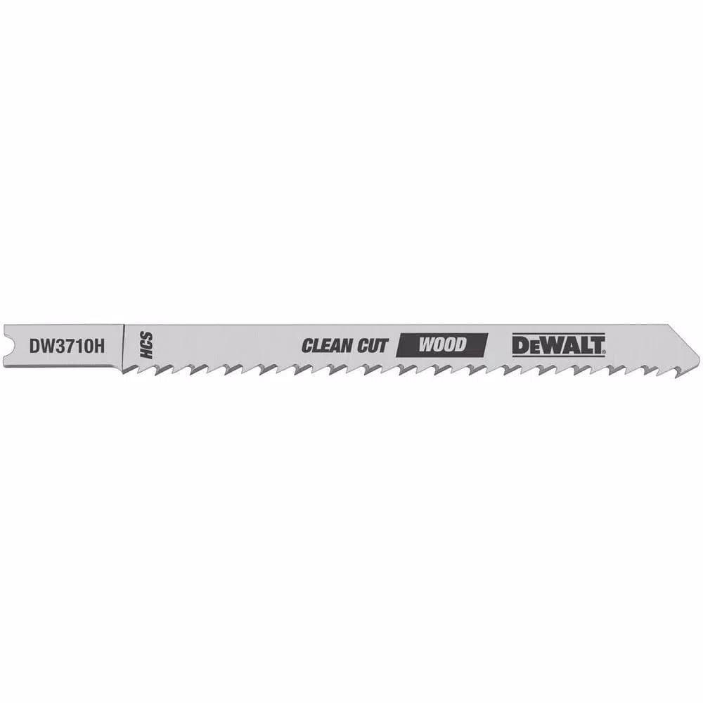 DEWALT 4 in. 10 TPI Fine Finish Wood Cutting Jig Saw Blades, HCS U-Shank (2-Pack)
