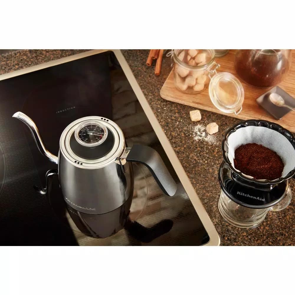 KitchenAid 4-Cup Precision Gooseneck Stovetop Kettle, Polished Stainless Steel, 1 Liter