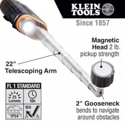 Klein Tools Telescoping Magnetic LED Pickup Tool with Gooseneck thumbnail 2