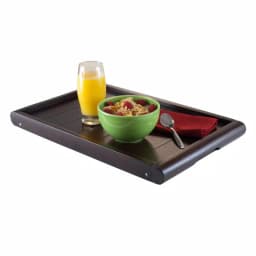 Winsome Elise Bed Tray with U-Leg Design and Wainscoting Top, Dark Espresso thumbnail 4