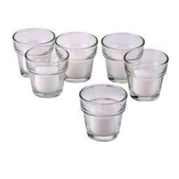 Light In The Dark Clear Glass Flower Pot Votive Candle Holders with White Votive Candles, Set of 12 thumbnail 2