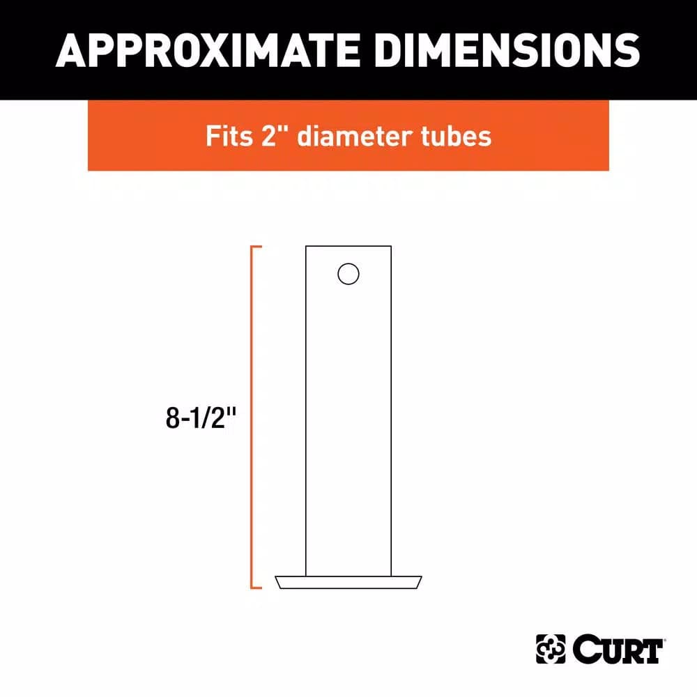 CURT Pin-On Jack Foot for 2" Tube, 2,000 lbs. Capacity, 8-1/2" Height