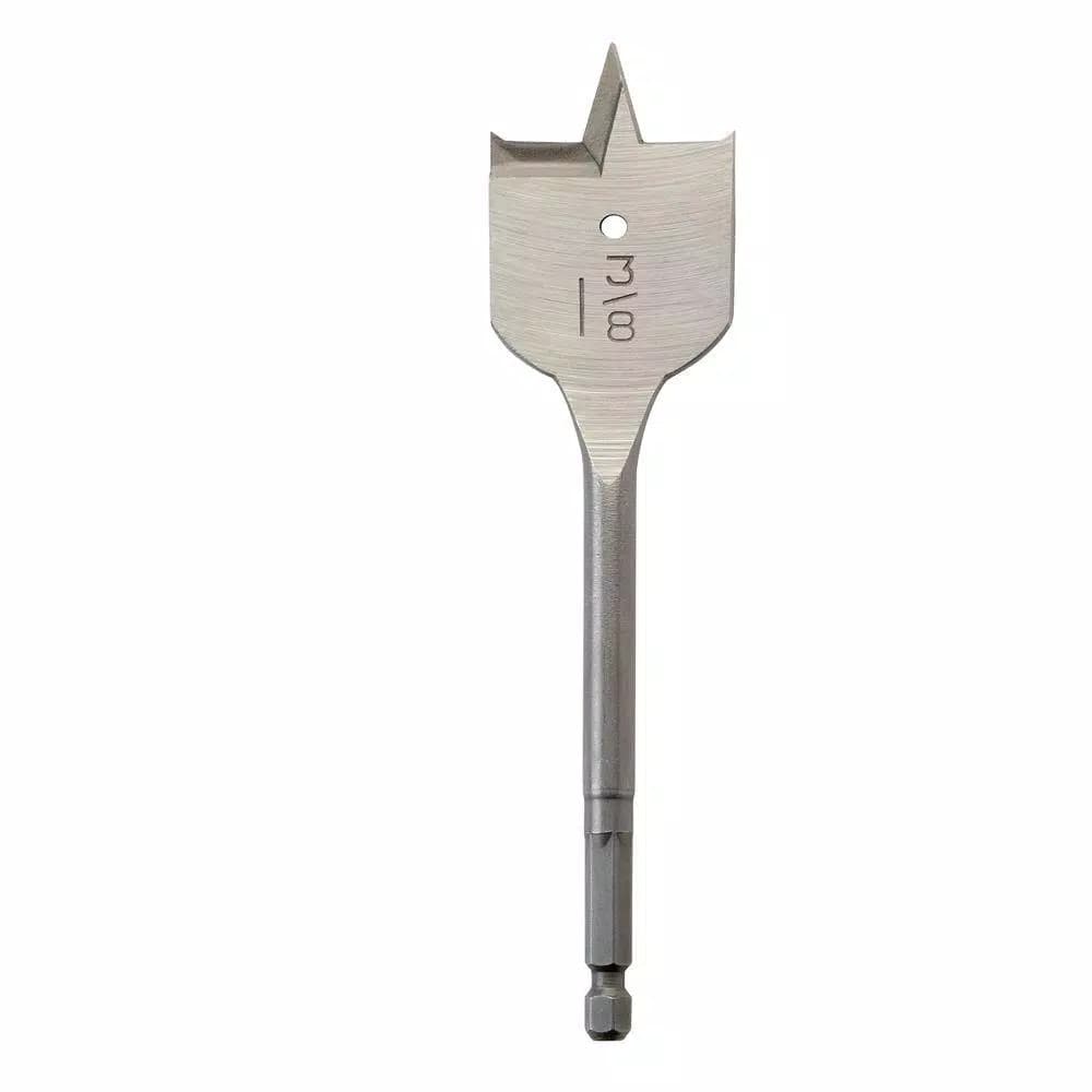 Milwaukee 1-3/8 in. x 6 in. High Speed Steel Spade Wood Boring Bit with 1/4 in. Hex Shank