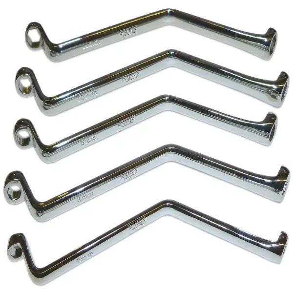 VIM Tools Metric Brake Bleeder Wrench Set, 5-Piece Double Bend Design